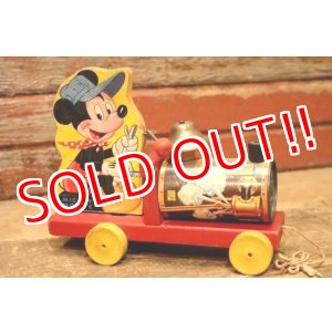 画像: ct-240301-30 Mickey Mouse / Fisher-Price Toys 1940's-1950's Choo Choo Train Pull Toy #485