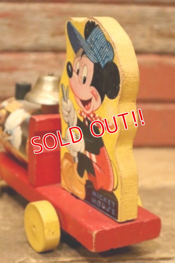 画像8: ct-240301-30 Mickey Mouse / Fisher-Price Toys 1940's-1950's Choo Choo Train Pull Toy #485
