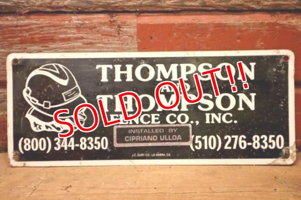 画像1: dp-240207-22 THOMPSON AND THOMPSON FENCE CO., INC. Metal Sign