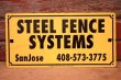 画像1: dp-240207-22 STEEL  FENCE SYSTEMS Metal Sign