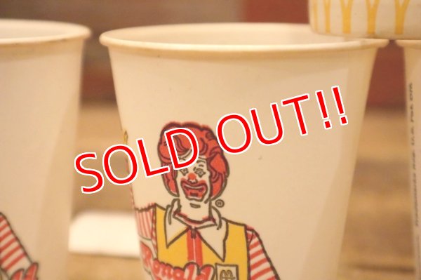 画像7: ct-150401-11 McDonald's / Ronald McDonald 1970's Wax Paper Cups (5個セット)