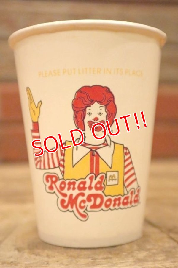 画像2: ct-120425-01 McDonald's / Ronald McDonald 1986 Paper Cups (3個セット)