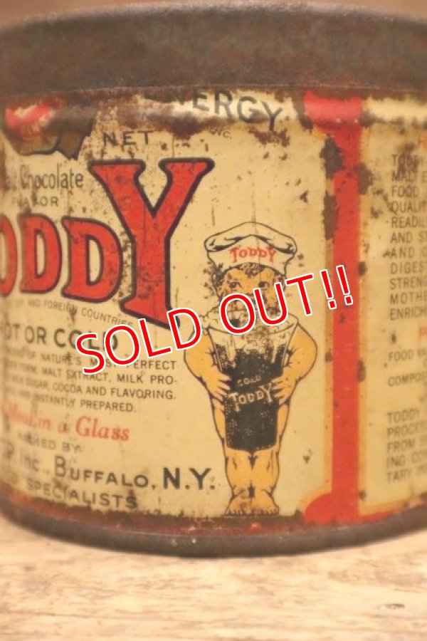 画像3: dp-240418-08 TODDY / Chocolate Flavor Drink Powder 1930's Tin Can