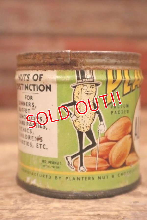 画像2: dp-240321-12 PLANTERS / MR.PEANUT 1940's Salted ALMONDS Can