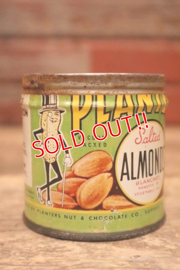 画像1: dp-240321-12 PLANTERS / MR.PEANUT 1940's Salted ALMONDS Can