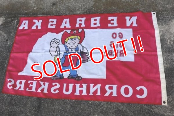 画像12: dp-230518-15 University of Nebraska / 1990's NEBRASKA CORNHUSKERS Nylon Flag