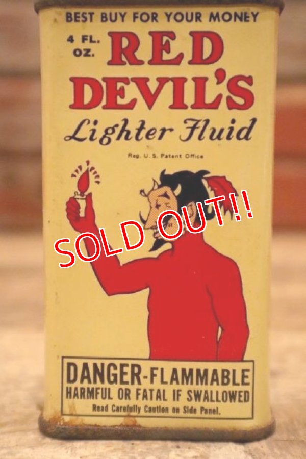 画像2: dp-240508-73 RED DEVIL'S Lighter Fluid 4 FL.OZ Handy Oil Can