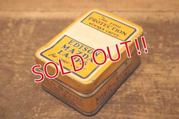 画像1: dp-240508-106 EDISON MAZDA LAMPS (GE) / 1930's For your PROTECTION always carry Tin Box