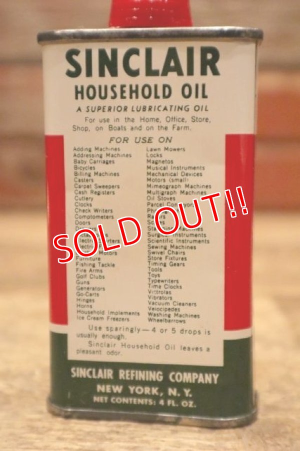 画像3: dp-240508-43 SINCLAIR / HOUSEHOLD OIL Handy Can