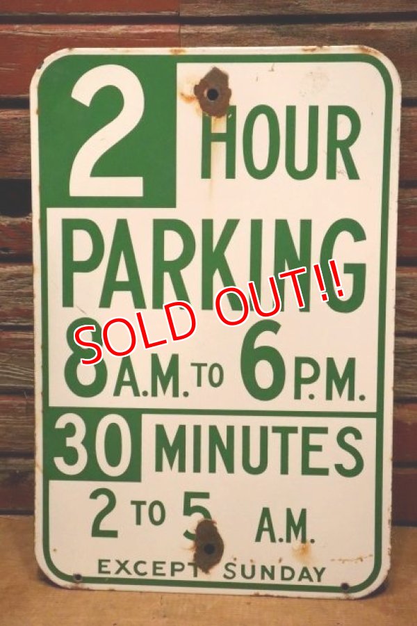 画像1: dp-240508-103 2 HOUR PARKING / Enamel Road Sign