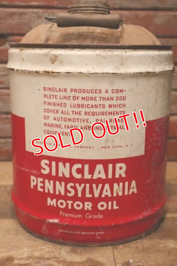 画像6: dp-240508-32 SINCLAIR / PENNSYLVEANIA MOTOR OIL 1950's 5 Gallons Can