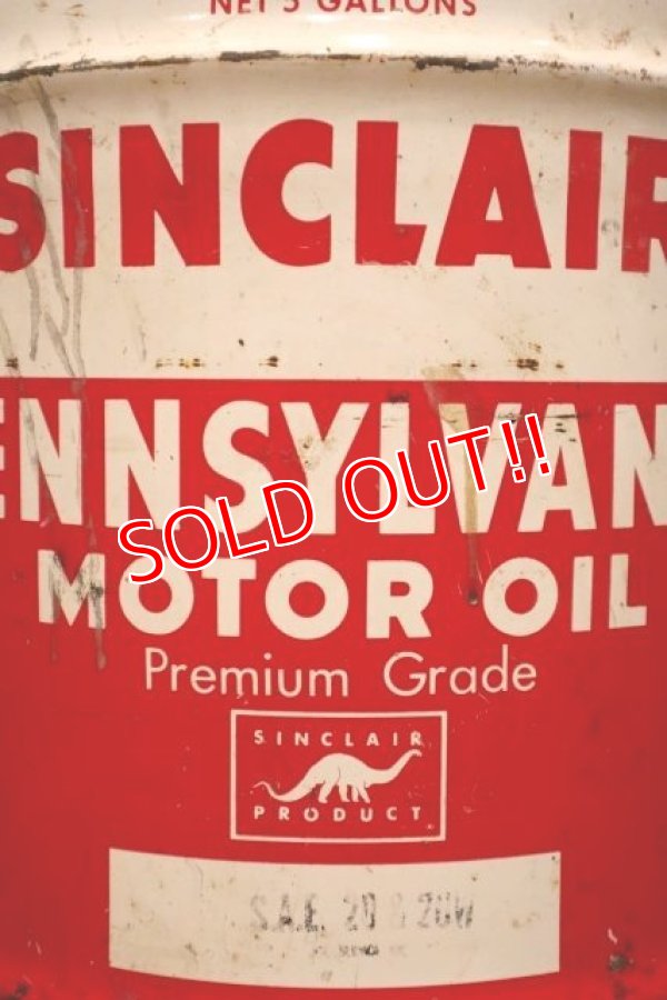 画像2: dp-240508-32 SINCLAIR / PENNSYLVEANIA MOTOR OIL 1950's 5 Gallons Can