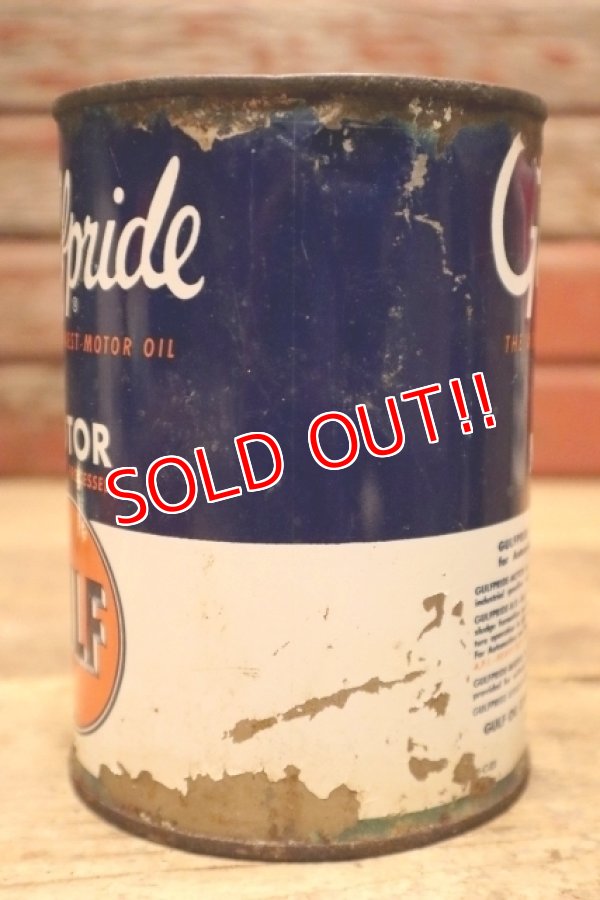 画像4: dp-240508-56 GULF / 1940's-1950's Gulfpride MOTOR One U.S. Quart Can