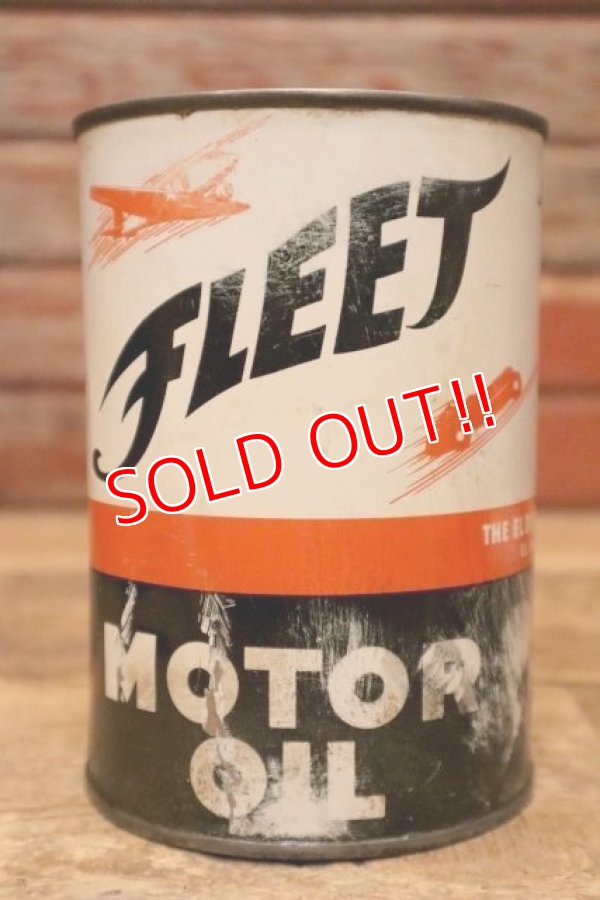 画像4: dp-240508-26 FLEET / 1950's MOTOR OIL One U.S. Quart Can
