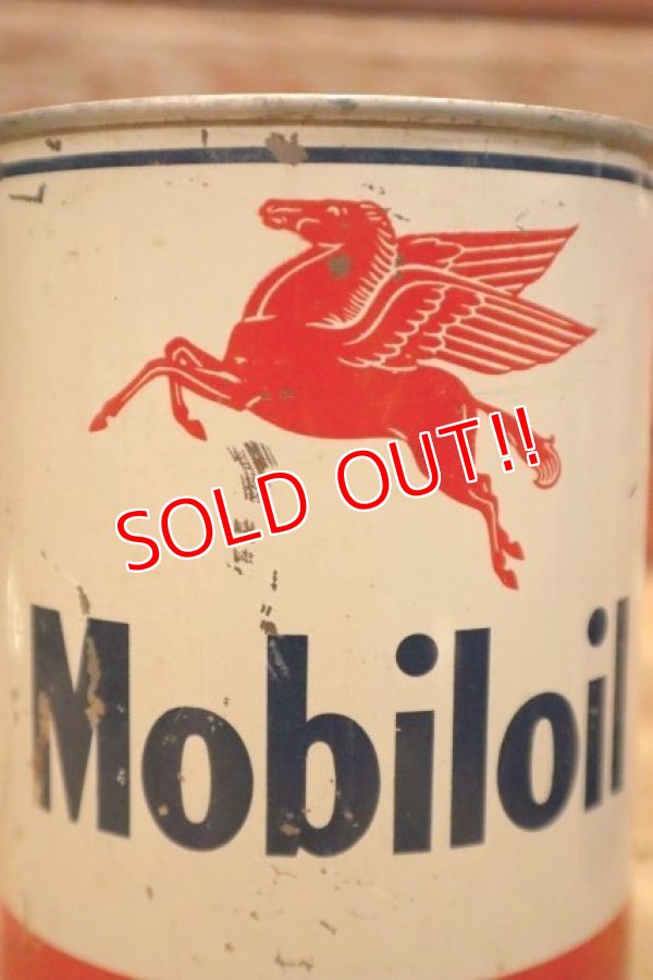 画像2: dp-240508-61 Mobiloil / 1950's One U.S. Quart Oil Can