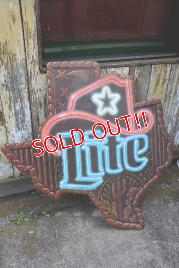 画像1: dp-240508-78 Lite BEER / State of Texas 1980's-1990's Metal Sign