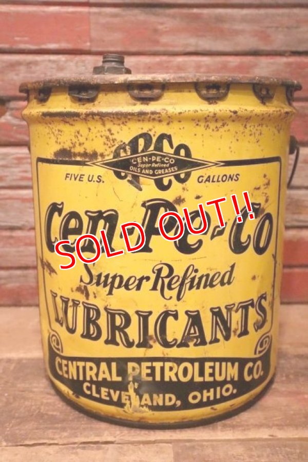 画像1: dp-240508-30 Cen-Pe-Co LUBRICANTS / 1960's 5 U.S.GALLONS Oil Can