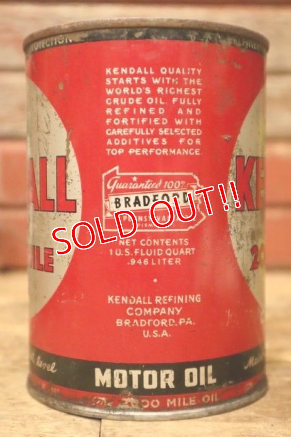 画像3: dp-240605-02 KENDALL The 2000 MILE OIL 1940's-1950's One U.S. Quart Can