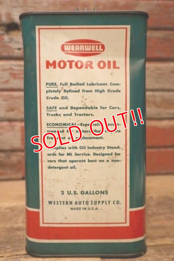 画像5: dp-240508-17 WEARWELL MOTOR OIL 2 U.S. GALLONS CAN