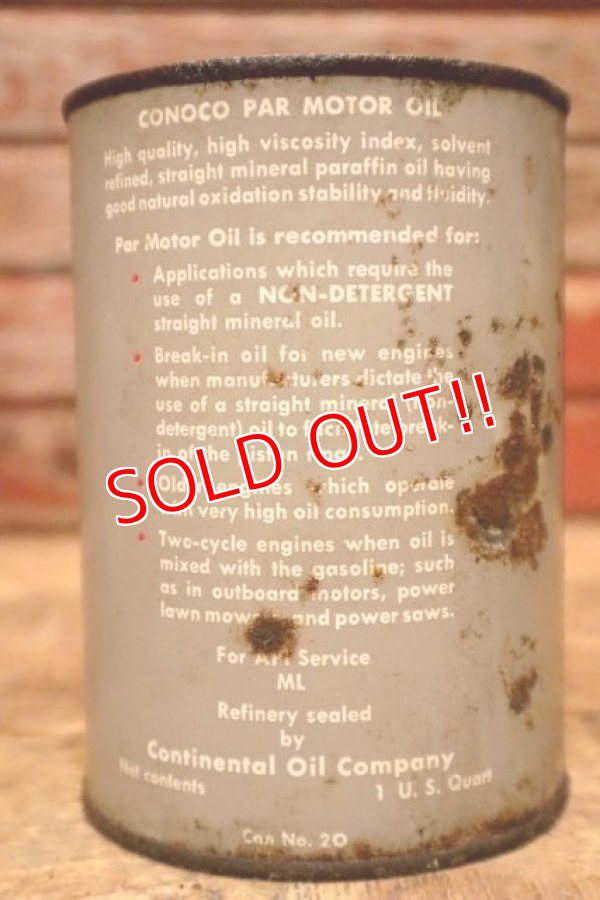 画像2: dp-240508-62 CONOCO / PAR MOTOR OIL 1950's-1960's One U.S. Quart Can