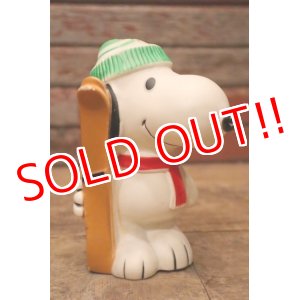 画像: ct-240604-04 Snoopy / Danara 1980's Coin Bank "Ski"