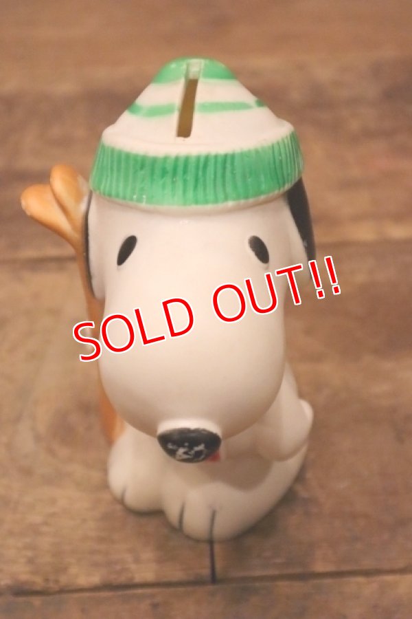 画像5: ct-240604-04 Snoopy / Danara 1980's Coin Bank "Ski"