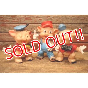 画像: ct-240418-15 Three Little Pigs / 1960's Rubber Doll Set