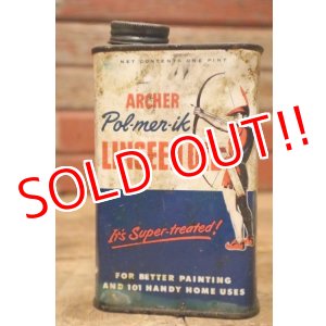 画像: dp-231016-56 ARCHER-DANIELS-MIDLAND COMPANY / 1950's ARCHER LINSEED OIL CAN