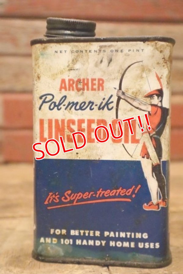 画像1: dp-231016-56 ARCHER-DANIELS-MIDLAND COMPANY / 1950's ARCHER LINSEED OIL CAN