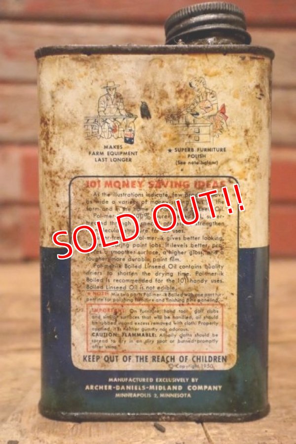 画像4: dp-231016-56 ARCHER-DANIELS-MIDLAND COMPANY / 1950's ARCHER LINSEED OIL CAN