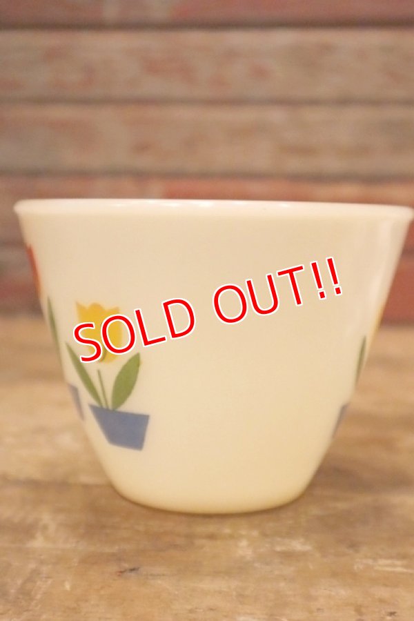 画像8: kt-230809-05 Fire-King / 1950's Ivory Tulip Grease Jar