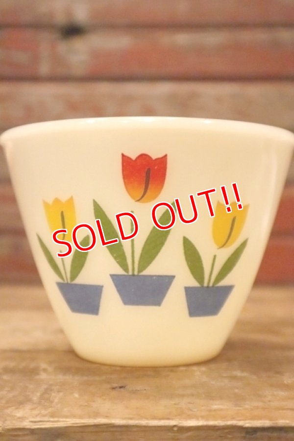 画像5: kt-230809-05 Fire-King / 1950's Ivory Tulip Grease Jar