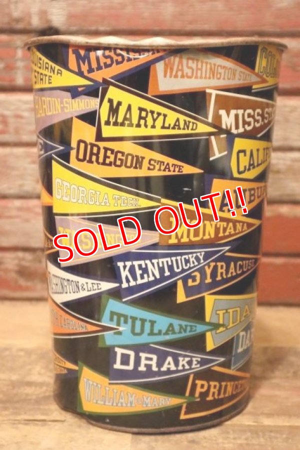 画像4: dp-240718-06 HARVELL 1950's-1960's College Pennant Trash Can