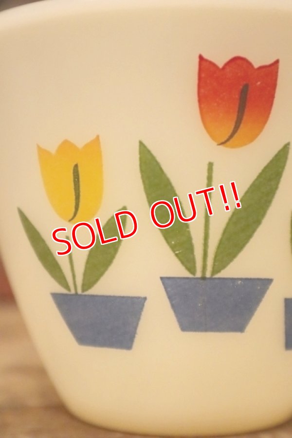 画像6: kt-230809-05 Fire-King / 1950's Ivory Tulip Grease Jar