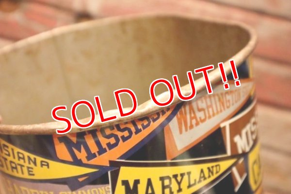 画像9: dp-240718-06 HARVELL 1950's-1960's College Pennant Trash Can