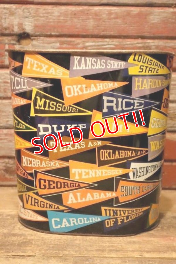 画像2: dp-240718-06 HARVELL 1950's-1960's College Pennant Trash Can