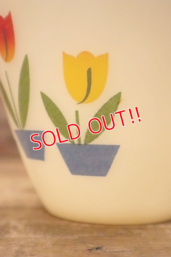 画像7: kt-230809-05 Fire-King / 1950's Ivory Tulip Grease Jar