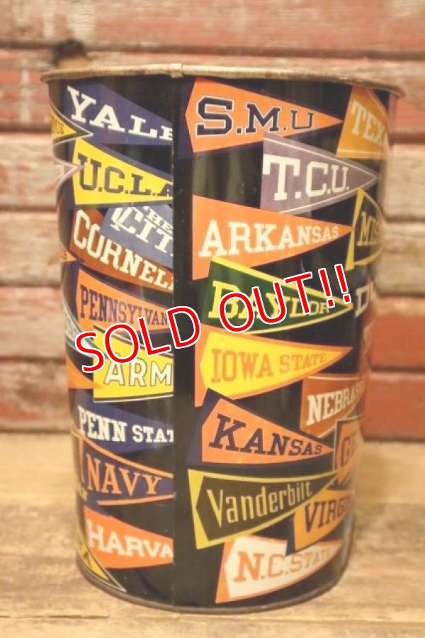 画像3: dp-240718-06 HARVELL 1950's-1960's College Pennant Trash Can