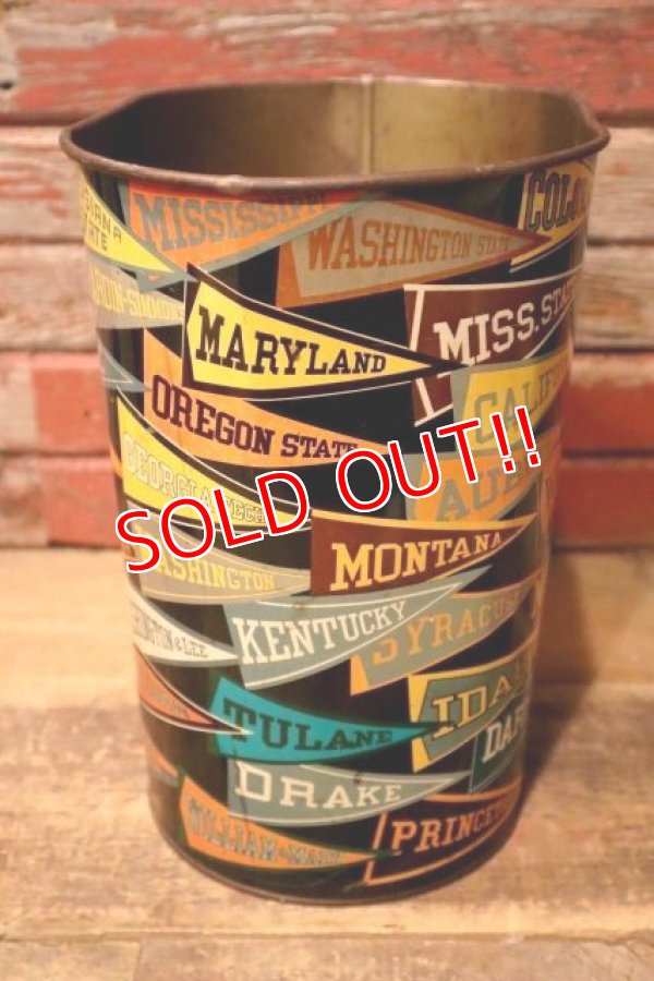 画像3: dp-240611-11 HARVELL 1950's-1960's College Pennant Trash Can