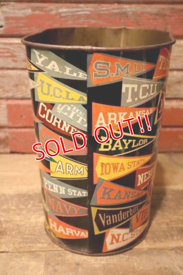画像4: dp-240611-11 HARVELL 1950's-1960's College Pennant Trash Can
