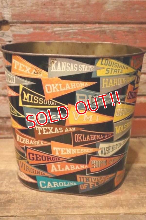 画像2: dp-240611-11 HARVELL 1950's-1960's College Pennant Trash Can