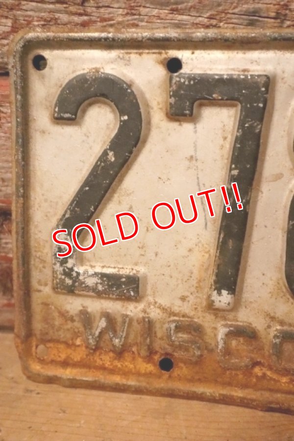 画像2: dp-230601-21 License Plate 1938 WISCONSIN "278-197"