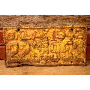 画像: dp-230601-21 License Plate 1942 OKLAHOMA "228 FARM 952"