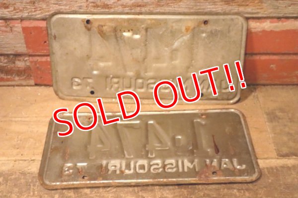 画像7: dp-230601-21 License Plate 1973 MISSOURI "1-474" Set