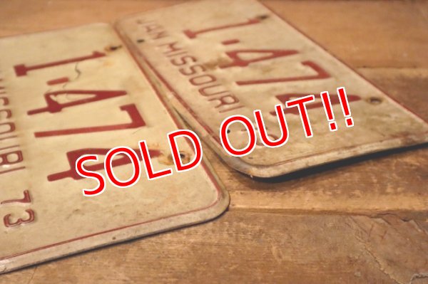 画像6: dp-230601-21 License Plate 1973 MISSOURI "1-474" Set