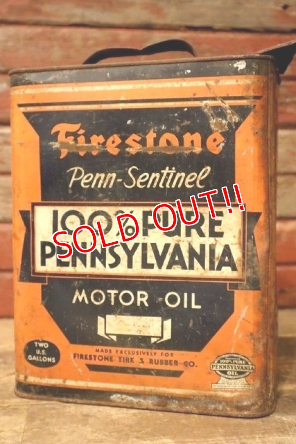 画像3: dp-240911-59 Firestone 1940's 100% PURE PENNSYLVANIA MOTOR OIL TWO U.S. GALLONS CAN