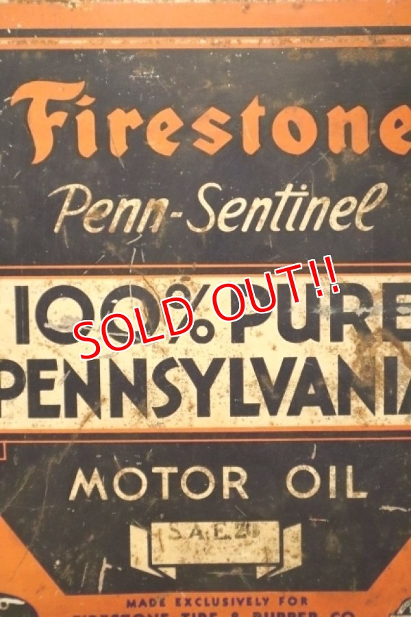 画像2: dp-240911-59 Firestone 1940's 100% PURE PENNSYLVANIA MOTOR OIL TWO U.S. GALLONS CAN