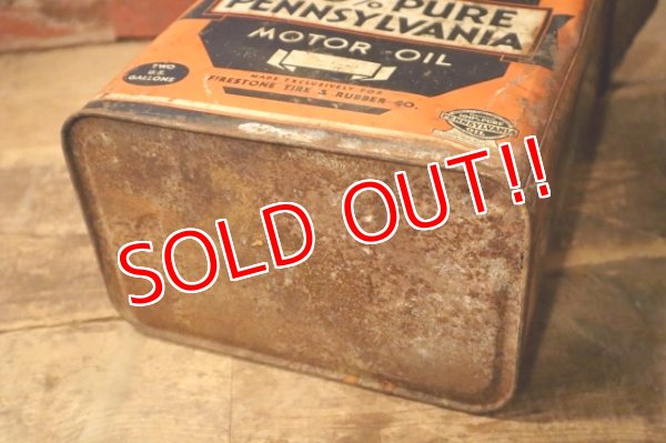 画像10: dp-240911-59 Firestone 1940's 100% PURE PENNSYLVANIA MOTOR OIL TWO U.S. GALLONS CAN
