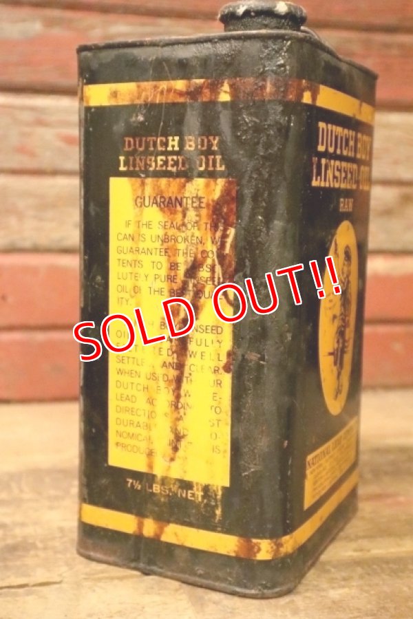 画像4: dp-240911-84 Dutch Boy / 1940's LINSEED OIL 7 1/2 LBS. Can