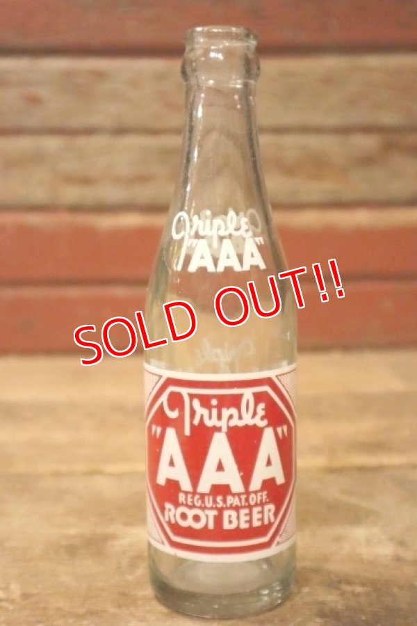 画像1: dk-017 Triple "AAA" ROOT BEER / 1960's 6 1/2 FL. OZ. Bottle